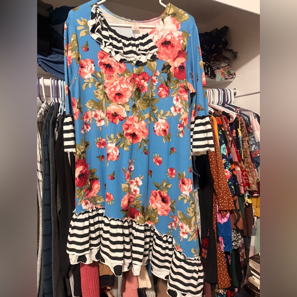 Floral and Striped Dress